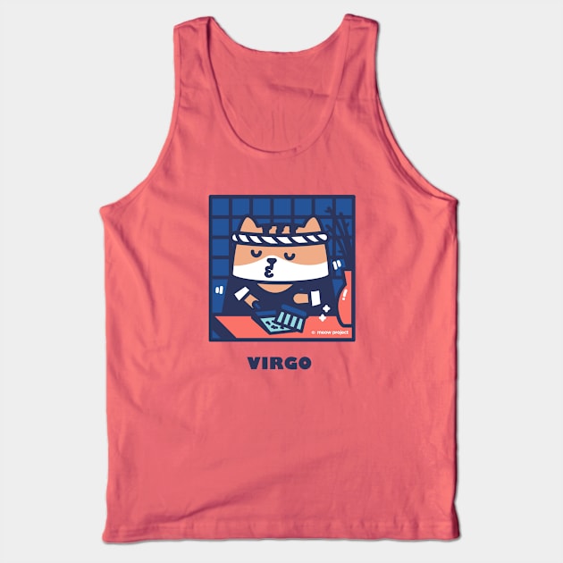 Quarantine Cat Zodiac Signs: Virgo cat Tank Top by meowproject